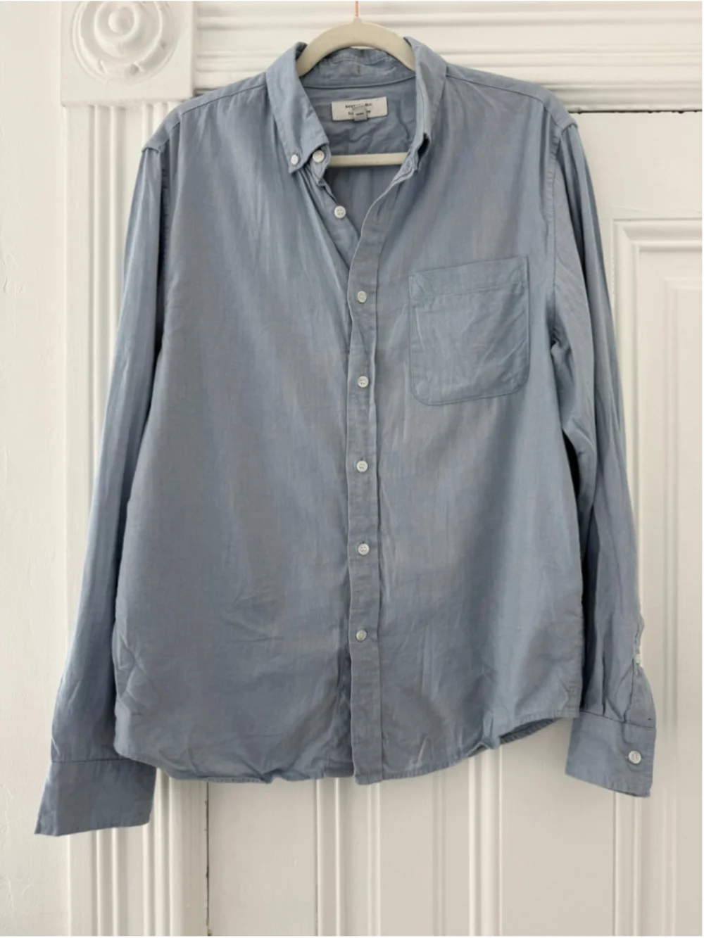 Men's Banana Republic Slim Untucked Casual Button Down Shirt Blue Size M